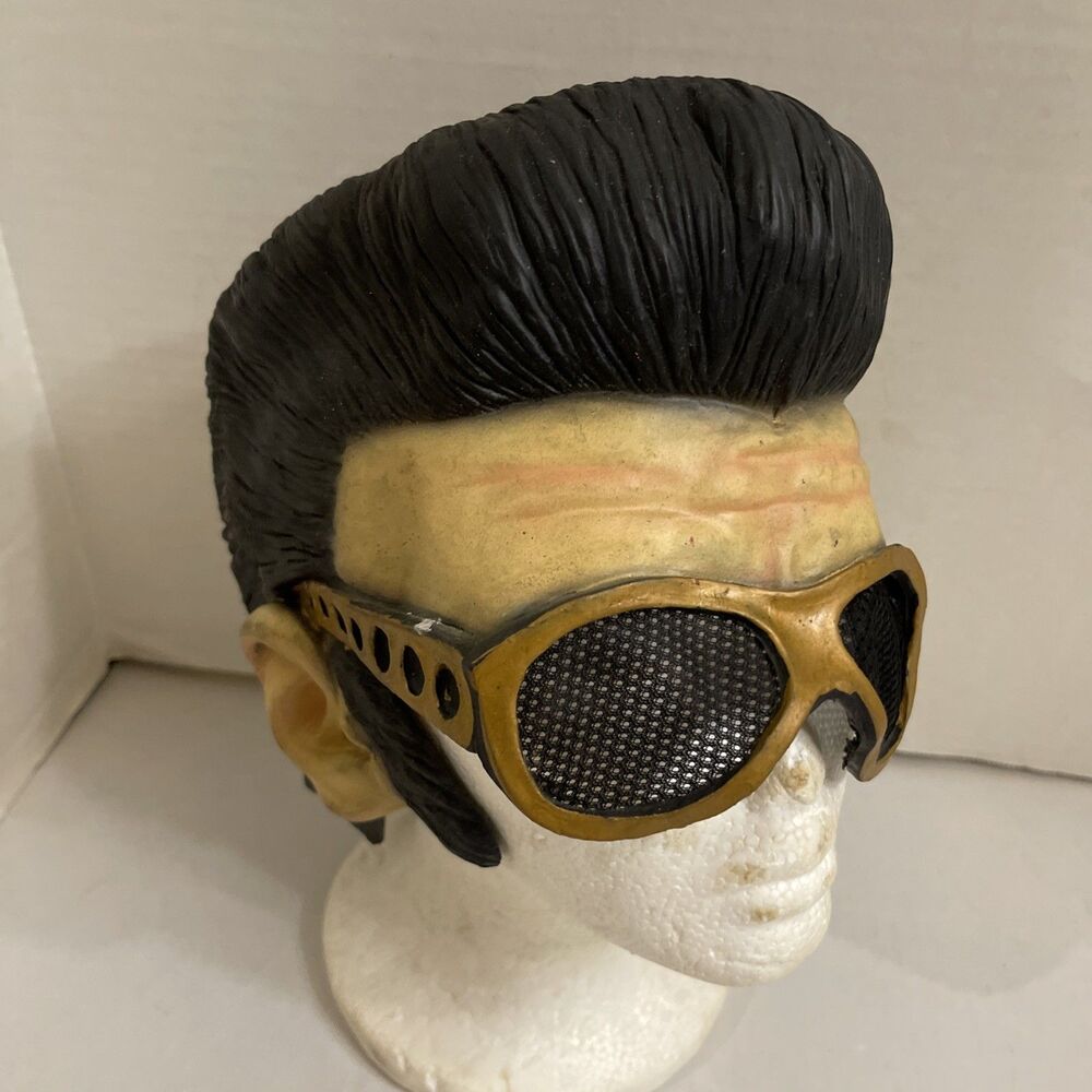 The Paper Magic Group Elvis Halloween Latex Mask Vintage 2002 Glasses Adult
